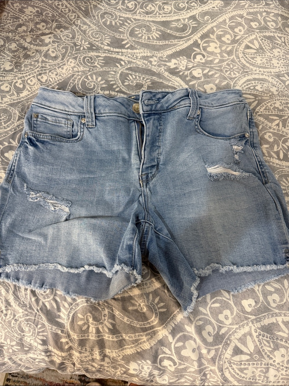 Seven7 Light Blue Distressed Denim Cutoff Shorts